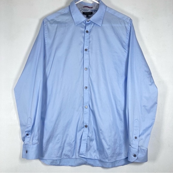 Ted Baker Other - Ted Baker London Shirt Men’s Button Dow Blue  Cotton Long Sleeve Size 5 Office